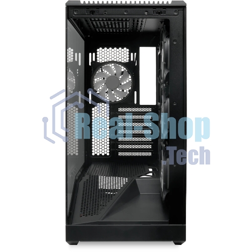 Компьютерный корпус без блока питания HSPD F711-TGbK-ARGB, Panoramic Full Tower, черный, TG, 0.7 SPCC, 4x120мм ARGB ATX, mATX, mITX 190/420/280мм 2x2.5