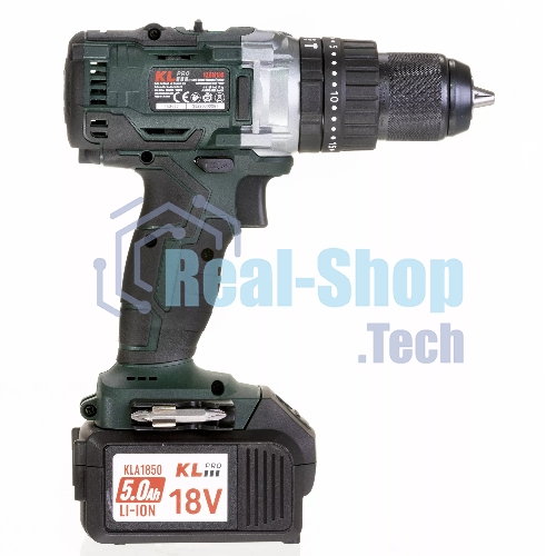 Дрель-шуруповерт Klpro KLDM18B-50, 18 В, 5 Ач, 60 Нм, бесщеточный, ударный