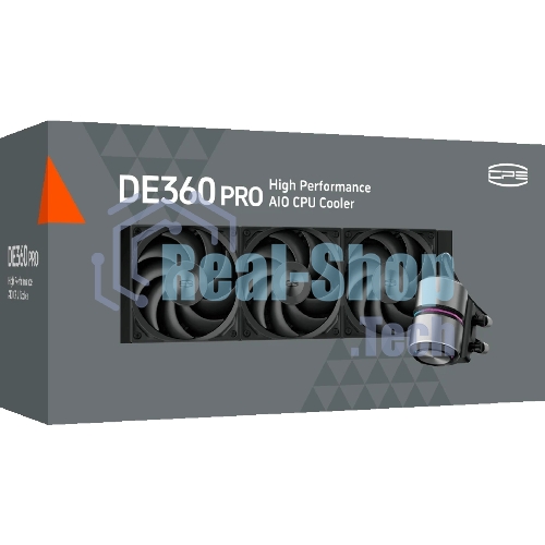 Система охлаждения Water Cooling System PCCooler DE360 Pro BK (300W, 360мм, Black, ARGB Pump, Fans: 3x120мм, 86.73CFM, 32dBA, 2200RPM/Pump height 57мм, 28dBA, 3200RPM, Rad thickness 27мм/S: 1851, 1700, 1200, 115X, AM5, AM4, AM3)