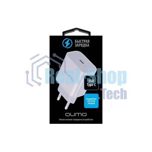Сетевое зарядное устройство Qumo Energy light (Charger 0051) PD 20W, 1USB, Type-C, белый
