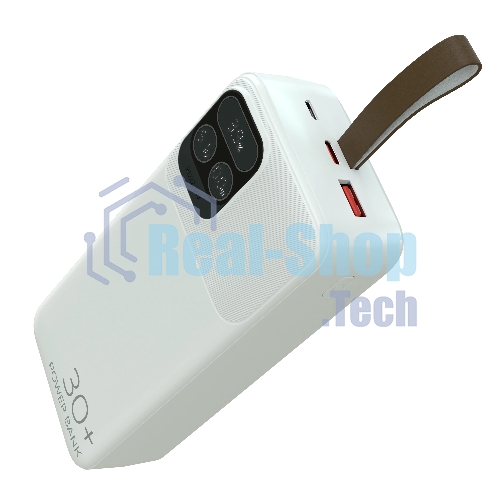 Портативный аккумулятор More choice (4620202550644) PB55-30 с кабелем 1USB 3.0A 22.5W PD - 30000mAh белый