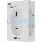 Мышь проводная Logitech B100 белый, 1000 dpi, USB, кнопки - 3