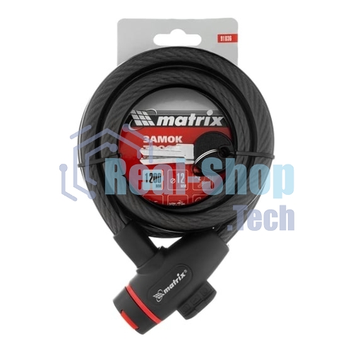 Замок тросовый универсальный Matrix 12х1200 мм