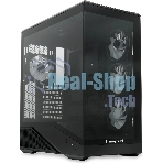 Компьютерный корпус без блока питания HSPD F711-TGbK-ARGB, Panoramic Full Tower, черный, TG, 0.7 SPCC, 4x120мм ARGB ATX, mATX, mITX 190/420/280мм 2x2.5
