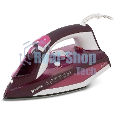 Утюг Vitek VT-1215 (PK) розовый, 2400 Вт, 20 г/мин, 140 г/мин, 320 мл