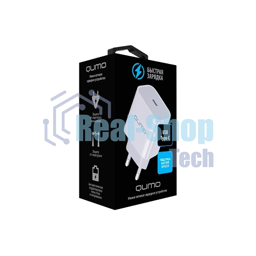 Сетевое зарядное устройство Qumo Energy light (Charger 0051) PD 20W, 1USB, Type-C, белый