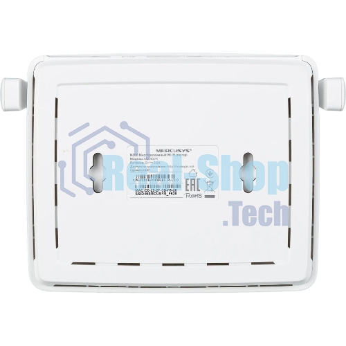 Роутер Mercusys 300Mbps Multi-Mode Wireless N Router, 2× Fixed External Antennas, 2× 10/100 Mbps LAN Ports, 1× 10/100 Mbps WAN Port, FEATURE: Access Point Mode, WPS/Reset Button, IPTV, IPv6, Beamforming, MU-MIMO, Parental Controls, Guest Network