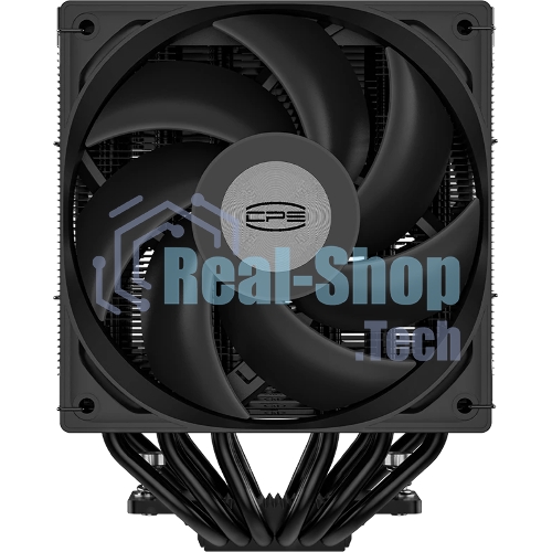 Кулер для процессора PCCooler RT620 Digital BK (250W, 4-pin PWM, LED temp., 157mm, 6x6mm, 2x120мм, 73.32CFM, 34.9dBA, 2200RPM, S: 1851/1700/1200/115X, AM5/AM4, черный)