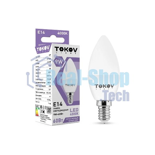 Лампа светодиодная TOKOV ELECTRIC 9 Вт С37 4000К Е14 176-264В