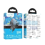 Зарядное устройство Hoco 30Вт, 3А, QC3.0/PD, 1xUSB, 1xType-C, CS73A, черный, коробка