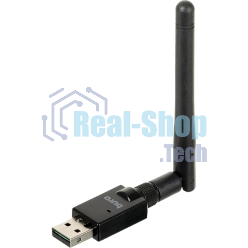 Адаптер USB Buro Bluetooth 5.0+EDR class 1 100м черный