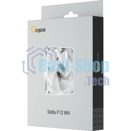 Вентилятор для корпуса Ocypus Delta F12 WH, 120x120x25мм, 4-PIN PWM, 500-2000 RPM, 29 DBA MAX, HYDRO BEARING