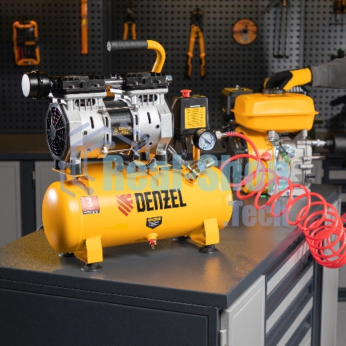 Компрессор Denzel DLS650/10 безмаслянный малошумный 650 Вт, 120 л/мин,ресивер 10 л