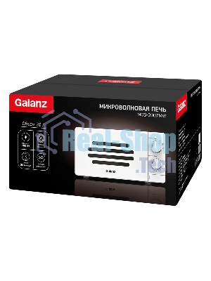 Микроволновая печь Galanz MOS-2007MW белый, 20 л, 700 Вт, переключатели - поворотный механизм