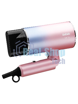 Фен BBK BHD3000 розовый/голубой, 2000 Вт, ионизация, компактный