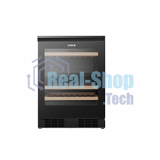 Встраиваемы е винный шкаф Gorenje WCU68F6BG4WF, объем 138 л, вместительность 46 бутылок, 4 полки, цифровой дисплей, Wi-Fi, LED освещение, защита от УФ-излучения, энергоэффективность А+, черный