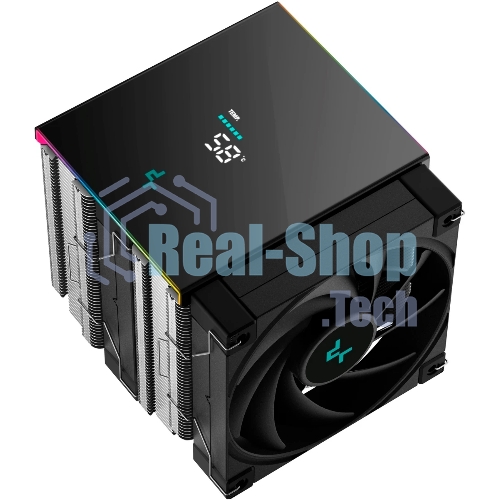 Кулер для процессора DEEPCOOL AK620 DIGITAL SE LGA20XX/1700/1200/115X/AM5/AM4 (9шт/кор, TDP 260W, PWM, DUAL Fan 120мм, 6 тепл. трубок, ARGb, черный) RET (R-AK620-BKADMN-GJD)