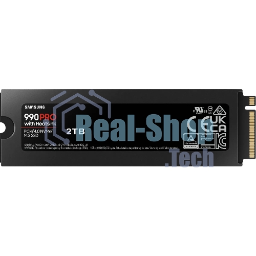 Накопитель SSD Samsung 990 PRO, 2000Gb, PCIe 4.0 x4, M.2 2280, NVMe, R/W 7450/6900, с радиатором