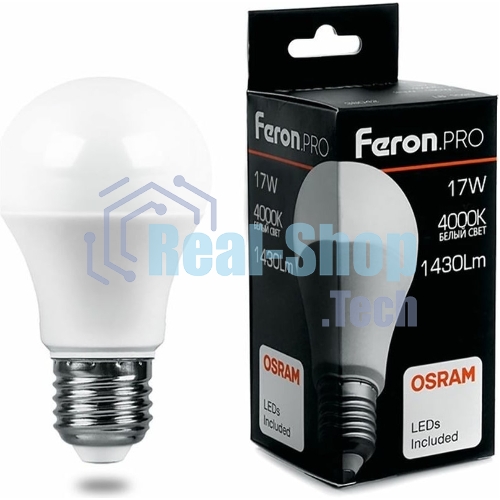 Лампа светодиодная Feron PRO LB-1017 шар E27 17W 4000K