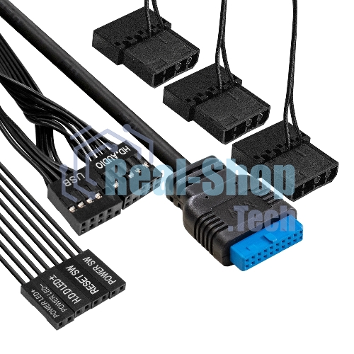 Компьютерный корпус Miditower ExeGate EVO-8227-EVO800 (ATX, БП EVO800RGb с вент. 12 см, 2*USB+1*USB 3.0+HD Audio, черный, 3 вент. RGb, закаленное стекло)