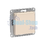 Механизм розетки 1-м СП AtlasDesign 16А IP20 с заземл. защ. шторки с крышкой беж.