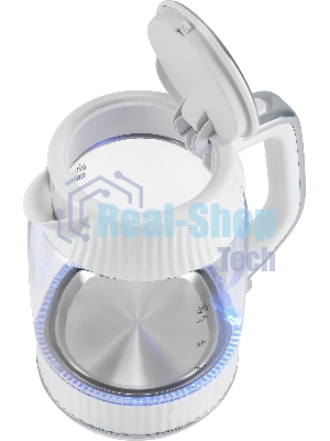 Чайник электрический Vitek VT-WK1059 1.7л. 2200Вт белый корпус: стекло/пластик