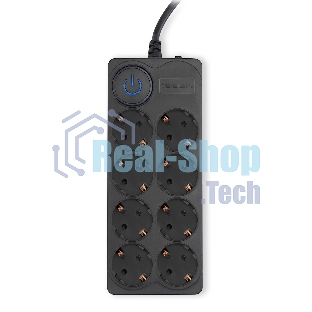 Сетевой фильтр Ippon BK-8-EU-3-10-B 3 м, 8 розеток, черный, коробка