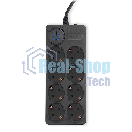 Сетевой фильтр Ippon BK-8-EU-3-10-B 3 м, 8 розеток, черный, коробка
