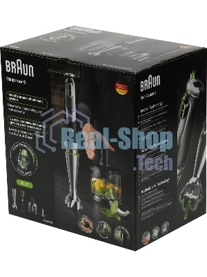 Блендер погружной Braun MQ9135XI черный, 1200 Вт, плавная регулировка, турбо