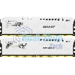 Оперативная память Kingston Fury Beast, DDR5, 64Gb (2x32Gb), 5600MHz, CL40, DIMM, с радиатором, белый