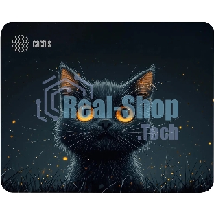 Коврик для мыши Cactus черный Cat 250x200x3мм (CS-MPC-D09S)