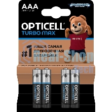 Батарея Opticell Turbo MAX LR03 AAA (4шт) блистер