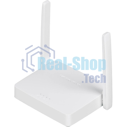 Роутер Mercusys 300Mbps Multi-Mode Wireless N Router, 2× Fixed External Antennas, 2× 10/100 Mbps LAN Ports, 1× 10/100 Mbps WAN Port, FEATURE: Access Point Mode, WPS/Reset Button, IPTV, IPv6, Beamforming, MU-MIMO, Parental Controls, Guest Network