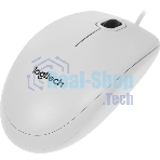 Мышь проводная Logitech B100 белый, 1000 dpi, USB, кнопки - 3