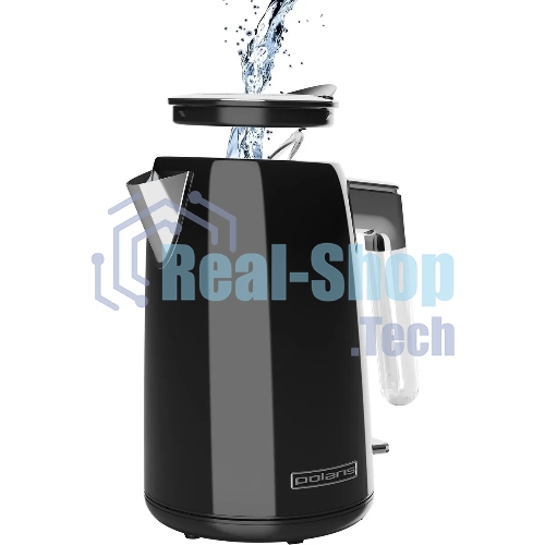 Чайник электрический Polaris PWK 1746CA Water Way Pro 1.7 л, 2200 Вт, черный (корпус: нержавеющая сталь)