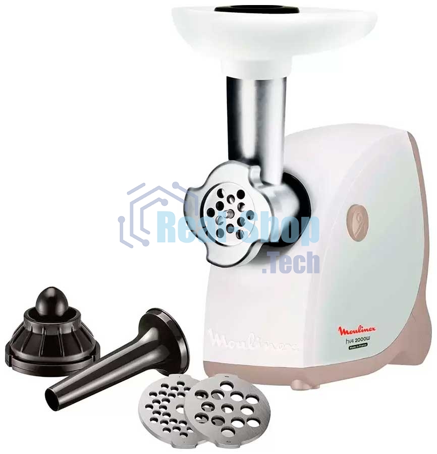 Мясорубка электрическая Moulinex ME461132 белый, 1600 Вт, 2.0 кг/мин, защита от перегрузки, насадки - 4