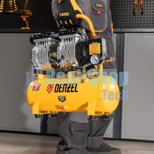 Компрессор Denzel DLS650/10 безмаслянный малошумный 650 Вт, 120 л/мин,ресивер 10 л