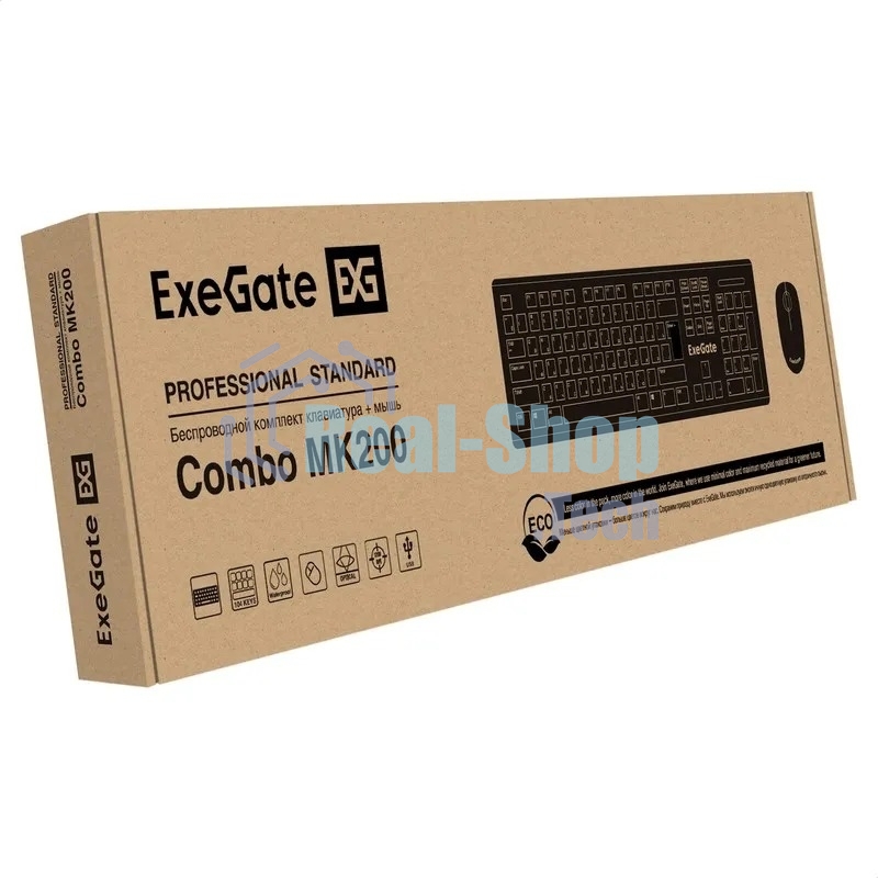 Комплект клавиатура+мышь ExeGate Professional Standard Combo MK200 беспроводной, USB, 1200 DPI, чёрный