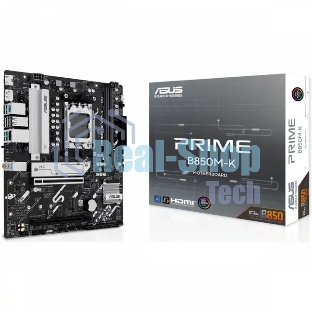Материнская плата ASUS PRIME B850M-K, AM5, AMD B850, 2xDDR5, 4xSATA, 2xM.2, 1xPCIe 5.0 x16, 1xPCIe 4.0 x8, 1xDP, 1xHDMI, 1x2.5Gb LAN, 2xUSB-A 10Gbps, 2xUSB-A 5Gbps, 4xUSB-A 2.0, 1xPS/2, 3x3.5 мм, 7.1, mATX