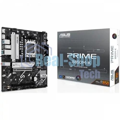 Материнская плата ASUS PRIME B850M-K, AM5, AMD B850, 2xDDR5, 4xSATA, 2xM.2, 1xPCIe 5.0 x16, 1xPCIe 4.0 x8, 1xDP, 1xHDMI, 1x2.5Gb LAN, 2xUSB-A 10Gbps, 2xUSB-A 5Gbps, 4xUSB-A 2.0, 1xPS/2, 3x3.5 мм, 7.1, mATX