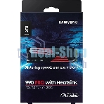 Накопитель SSD Samsung 990 PRO, 2000Gb, PCIe 4.0 x4, M.2 2280, NVMe, R/W 7450/6900, с радиатором