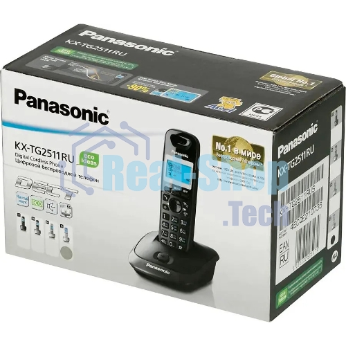 Телефон беспроводной (DECT) Panasonic KX-TG2511RUS (серебристый) АОН, Caller ID,спикерфон на трубке,переход в Эко режим одним нажатием