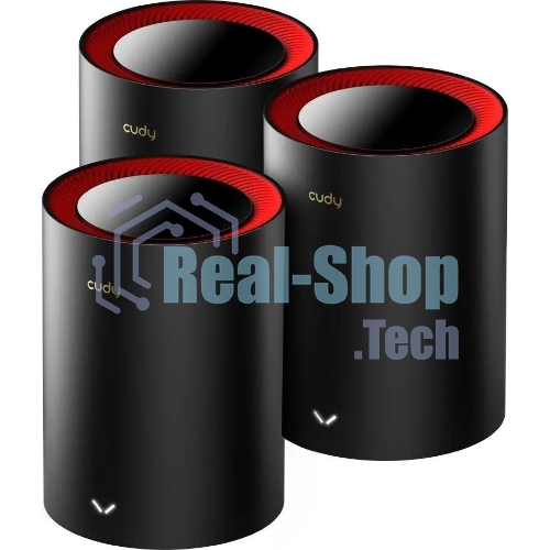 Wi-Fi Mesh-система/AX3000 Wi-Fi 6 Mesh 2.5G Solution 3-Pack, Dual-Band, Chipset MT7981BA+MT7976CN+RTL8221B, 802.11ax/ac/a/b/g/n, 2402Mbps at 5GHz + 574Mbps at 2.4GHz, 2.5G WAN+GE LAN, 5 internal antennas, MU-MIMO, DDNS, Zerotier/Wireguard/OpenVPN/IPSec/L2TP/PPTP VPN, DNS over Cloudflare/Google/Quad9, IPv6, Seamless Roaming, WPA3, TR069/TR098/TR111/TR181,easyMesh R3 Optional, Ver 2.0, Cudy Mesh, Cudy APP