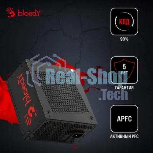 Блок питания Bloody BD-PS1000G, 1000Вт, 80 PLUS Gold, 140мм, модульный, черный