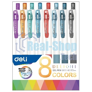 Набор ручек гелевых Deli Delight EG120-8C (8шт), 8 цветов