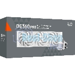 Система охлаждения Water Cooling System PCCooler DE360 Pro WH (300W, 360мм, White, ARGB Pump, Fans: 3x120мм, 86.73CFM, 32dBA, 2200RPM/Pump height 57мм, 28dBA, 3200RPM, Rad thickness 27мм/S: 1851, 1700, 1200, 115X, AM5, AM4, AM3)