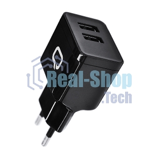 Сетевое зарядное устройство Qumo Energy (Charger 0062), 2 USB, 3.1A, Micro USB cable, черный