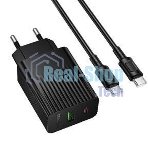 Сетевое зарядное устройство BOROFONE (6941991122798) BAS74Aaa 1USB+1Type-C 3.0A QC3.0 PD20W для Type-C Type-C черный