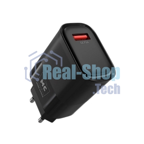 Сетевое зарядное устройство MORE CHOICE (4620202553393) NC09a 1USB 3.0A QC3.0 15W б, черный