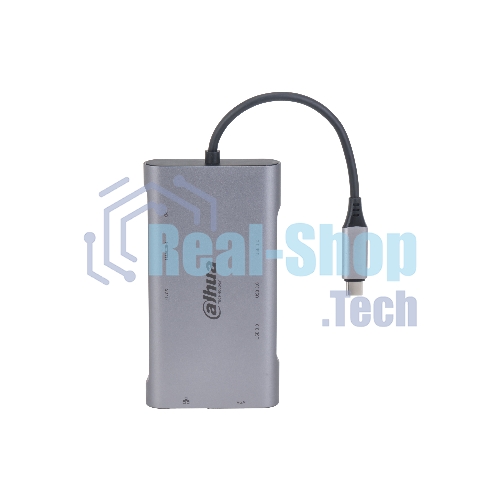 USB-концентратор Dahua TC39, USB Type-C, USB 3.0 + HDMI + RJ45 + VGA + SD/TF +PD Docking Station, USB